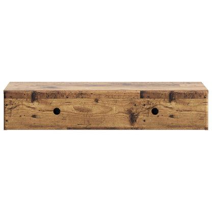 vidaXL Wall-Mounted Side Table Old Wood 87.5 x 34.5 x 17 cm