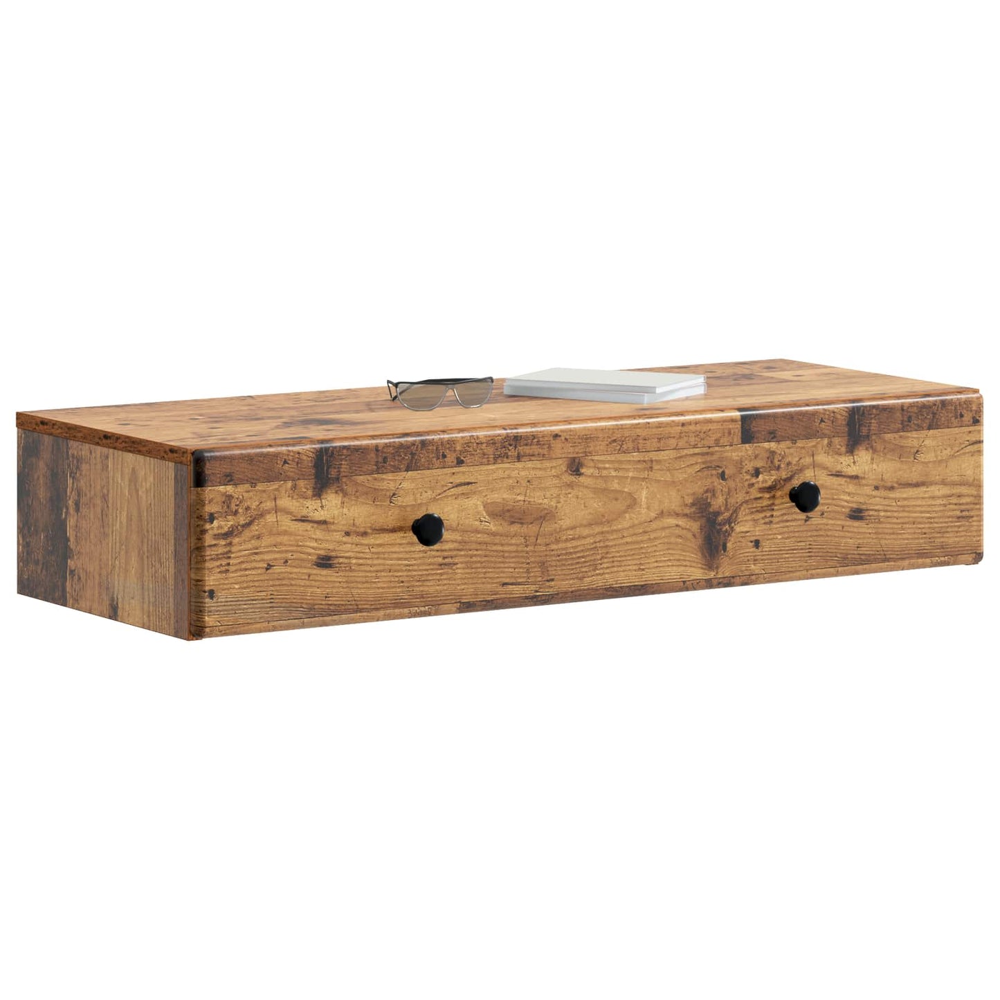 vidaXL Wall-Mounted Side Table Old Wood 87.5 x 34.5 x 17 cm