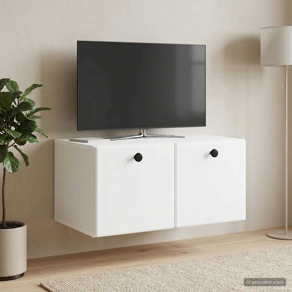 vidaXL Wall-Mounted TV Cabinet 59.5 x 41 x 30 cm White Engineered Wood