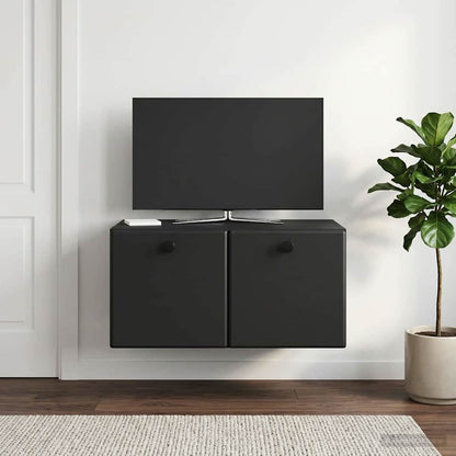 vidaXL Wall-Mounted TV Cabinet 59.5 x 41 x 30 cm Black Engineered Wood