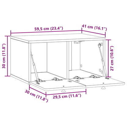 vidaXL Wall-Mounted TV Cabinet 59.5 x 41 x 30 cm Black Engineered Wood