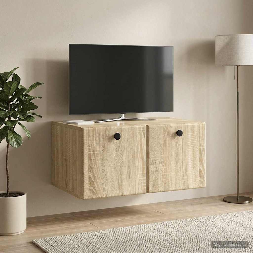 vidaXL Wall-Mounted TV Cabinet 59.5 x 41 x 30 cm Sonoma Oak