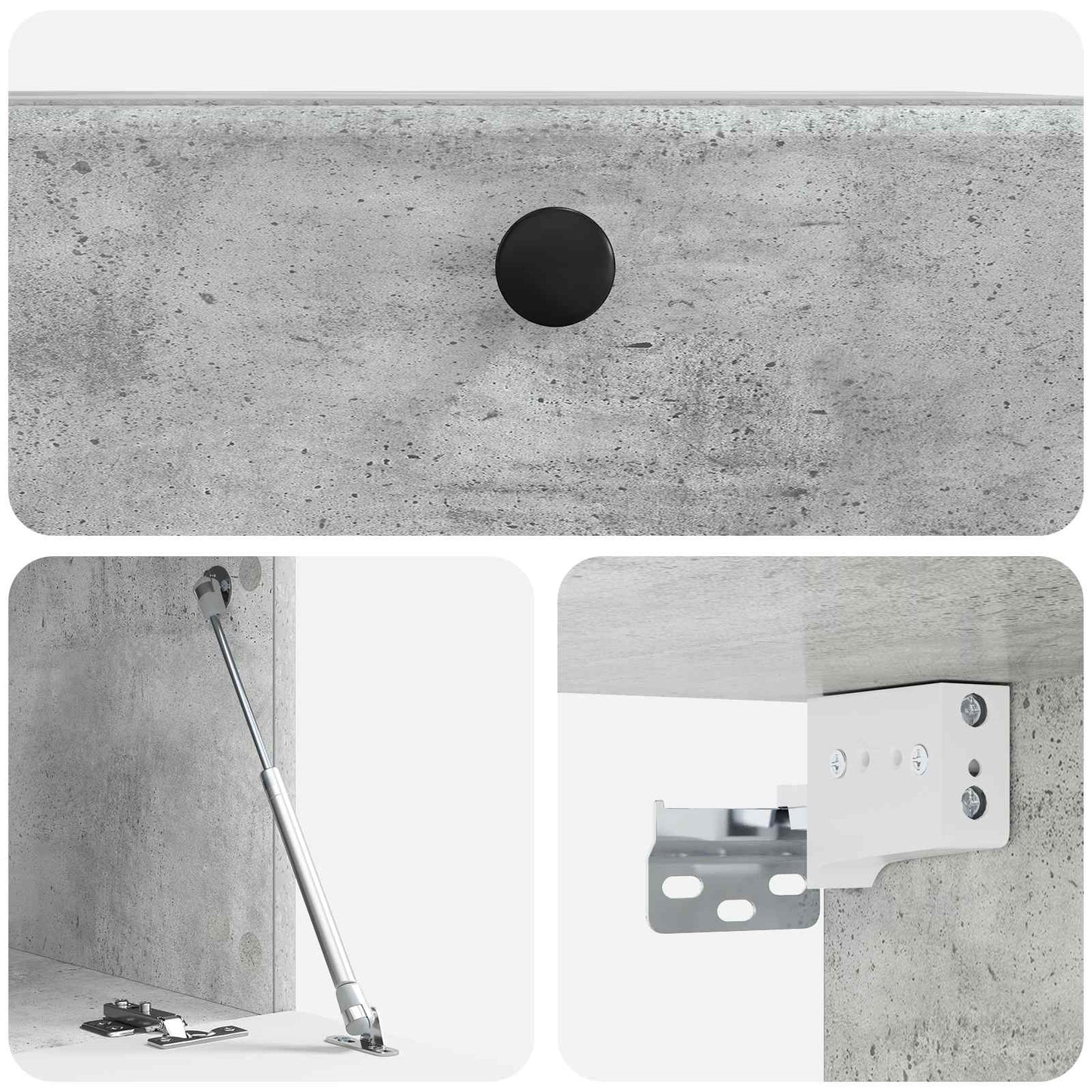 vidaXL Wall-Mounted TV Cabinet 59.5 x 41 x 30 cm Concrete Grey