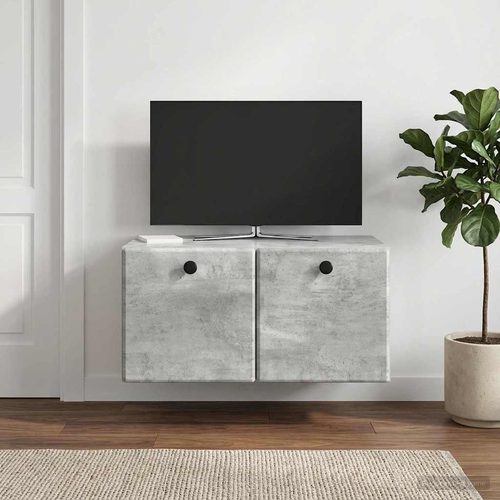 vidaXL Wall-Mounted TV Cabinet 59.5 x 41 x 30 cm Concrete Grey