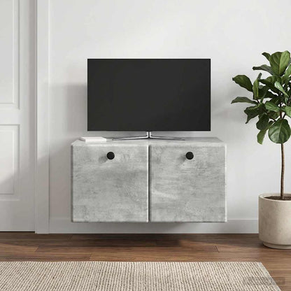 vidaXL Wall-Mounted TV Cabinet 59.5 x 41 x 30 cm Concrete Grey