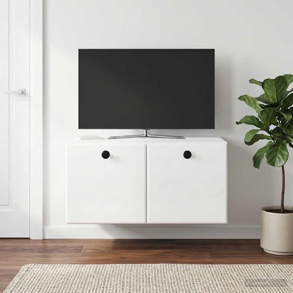 vidaXL Wall-Mounted TV Cabinet 59.5 x 41 x 30 cm High Gloss White