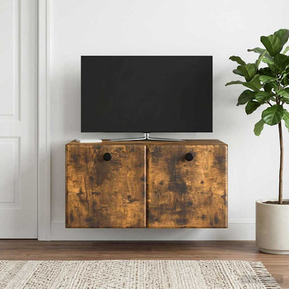 vidaXL Wall-Mounted TV Cabinet 59.5 x 41 x 30 cm Smoked Oak