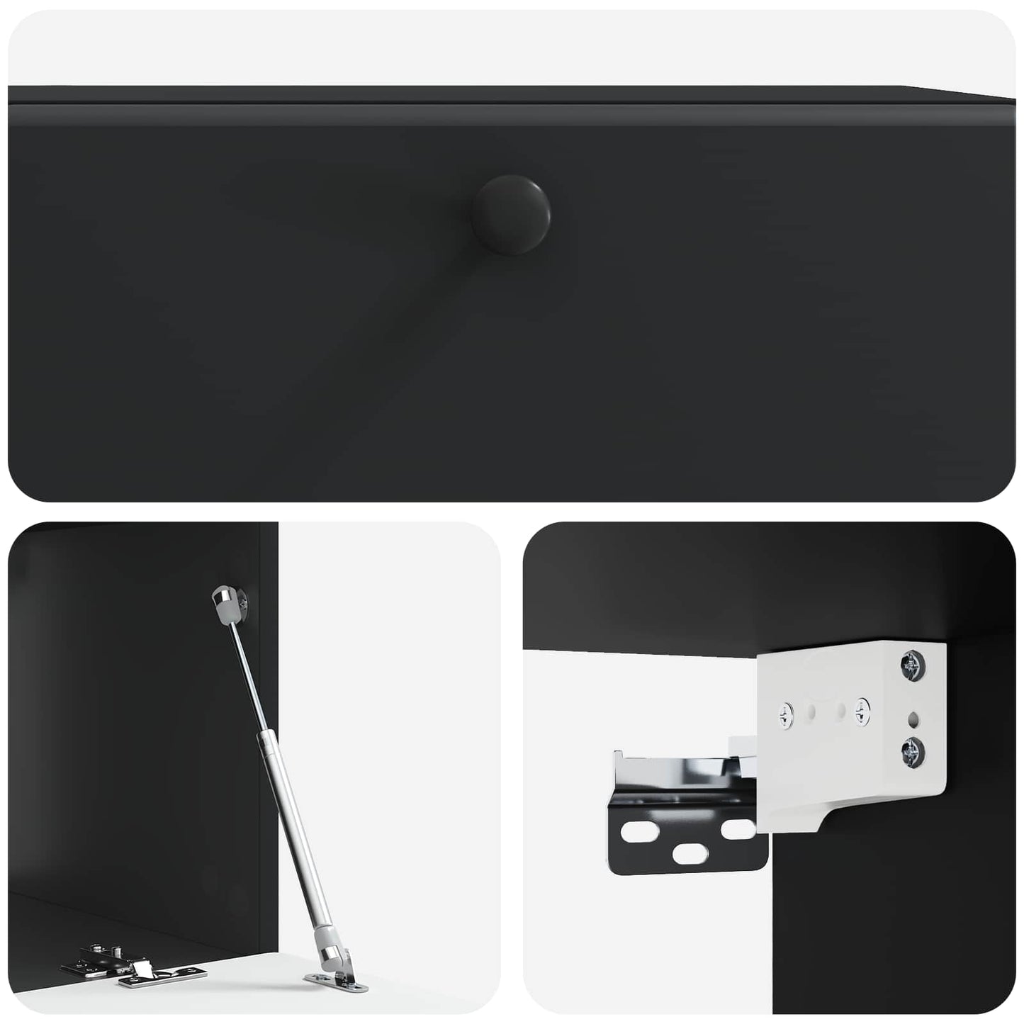 vidaXL Wall-Mounted TV Cabinet 78.5 x 41 x 30 cm Black Engineered Wood