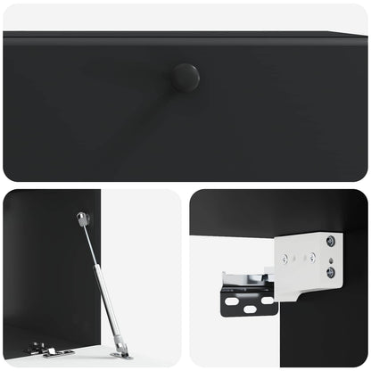 vidaXL Wall-Mounted TV Cabinet 78.5 x 41 x 30 cm Black Engineered Wood