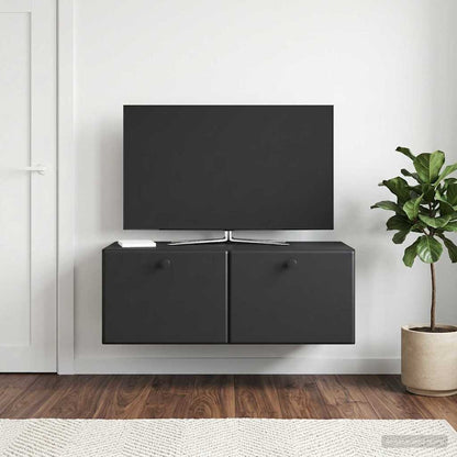 vidaXL Wall-Mounted TV Cabinet 78.5 x 41 x 30 cm Black Engineered Wood