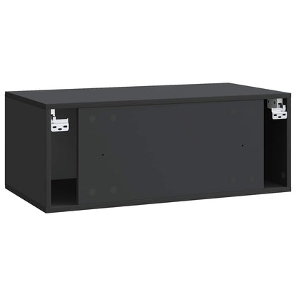 vidaXL Wall-Mounted TV Cabinet 78.5 x 41 x 30 cm Black Engineered Wood