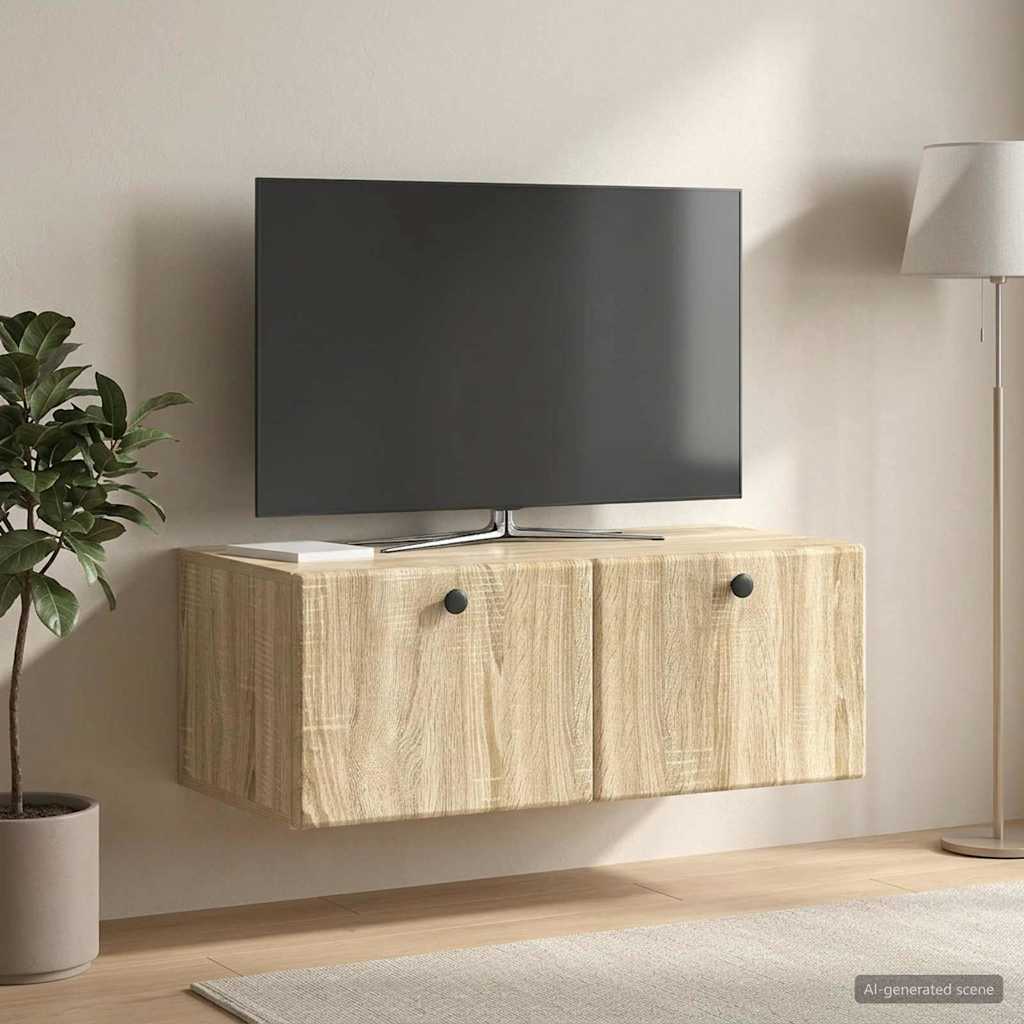 vidaXL Wall-Mounted TV Cabinet 78.5 x 41 x 30 cm Sonoma Oak