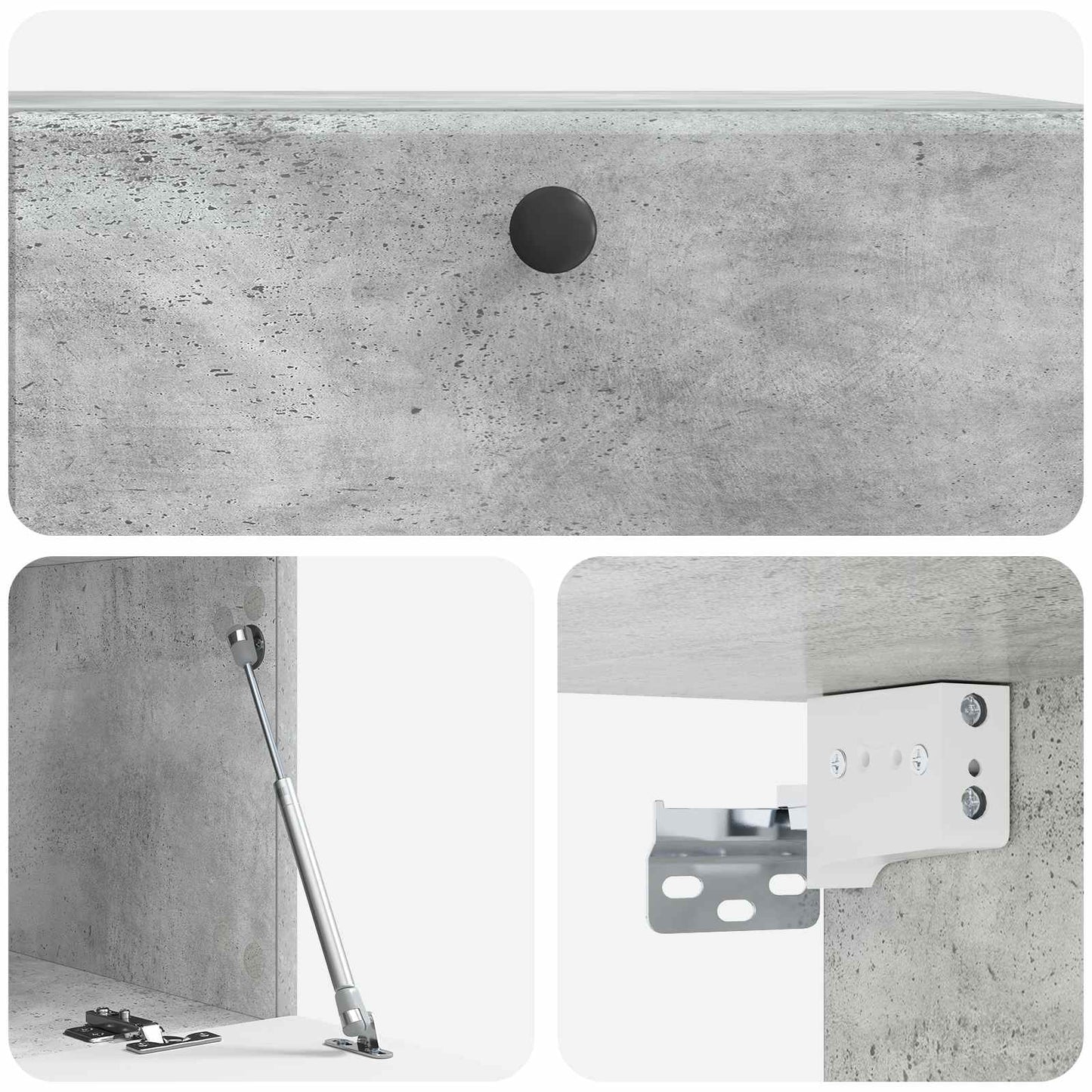 vidaXL Wall-Mounted TV Cabinet 78.5 x 41 x 30 cm Concrete Grey