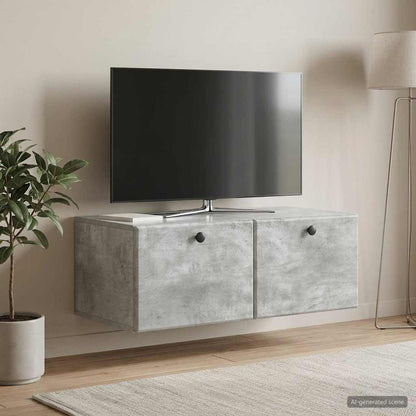 vidaXL Wall-Mounted TV Cabinet 78.5 x 41 x 30 cm Concrete Grey
