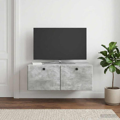 vidaXL Wall-Mounted TV Cabinet 78.5 x 41 x 30 cm Concrete Grey