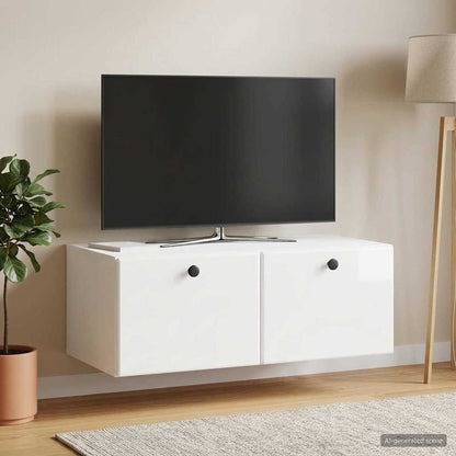 vidaXL Wall-Mounted TV Cabinet 78.5 x 41 x 30 cm High Gloss White