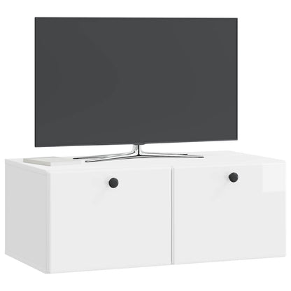 vidaXL Wall-Mounted TV Cabinet 78.5 x 41 x 30 cm High Gloss White