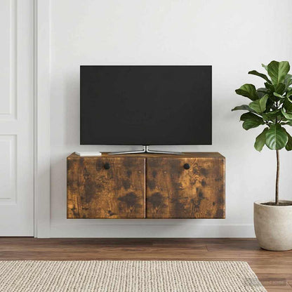vidaXL Wall-Mounted TV Cabinet 78.5 x 41 x 30 cm Smoked Oak