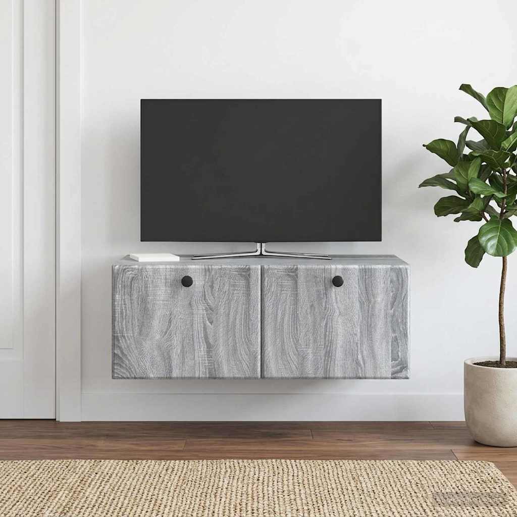 vidaXL Wall-Mounted TV Cabinet 78.5 x 41 x 30 cm Grey Sonoma