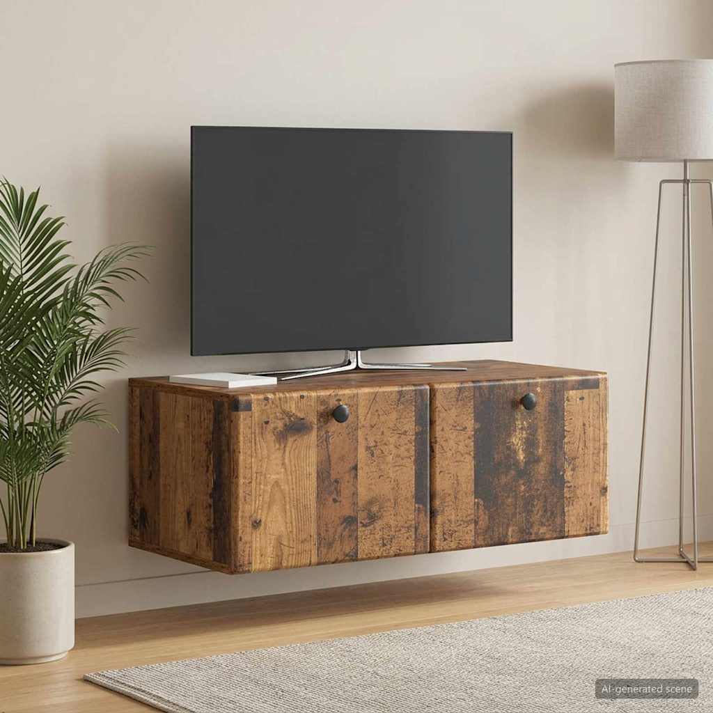 vidaXL Wall-Mounted TV Cabinet 78.5 x 41 x 30 cm Old Wood