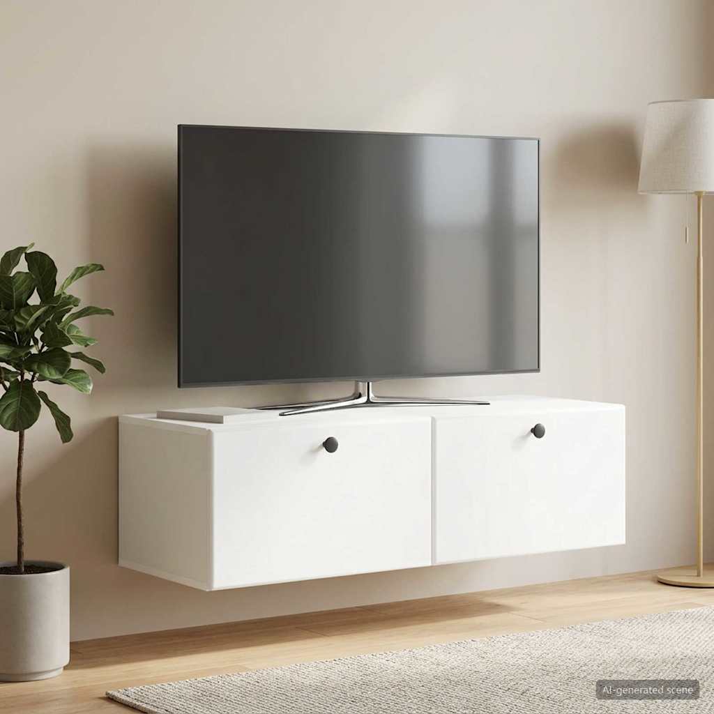 vidaXL Wall-Mounted TV Cabinet 98 x 41 x 30 cm White Engineered Wood