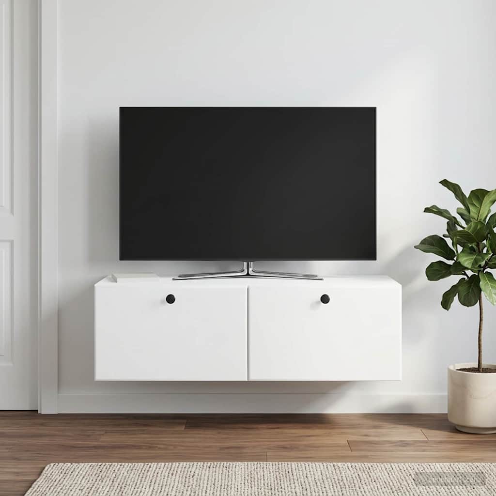 vidaXL Wall-Mounted TV Cabinet 98 x 41 x 30 cm White Engineered Wood