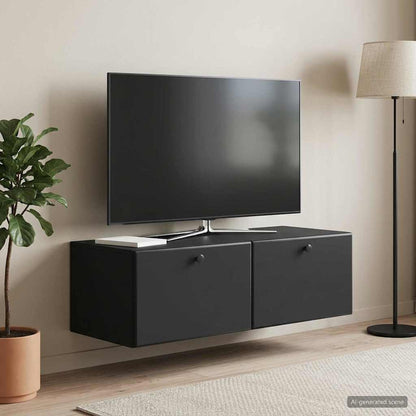 vidaXL Wall-Mounted TV Cabinet 98 x 41 x 30 cm Black Engineered Wood