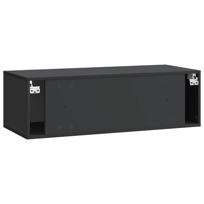 vidaXL Wall-Mounted TV Cabinet 98 x 41 x 30 cm Black Engineered Wood