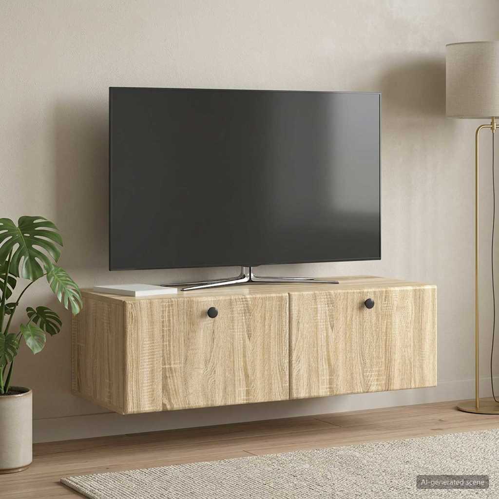 vidaXL Wall-Mounted TV Cabinet 98 x 41 x 30 cm Sonoma Oak