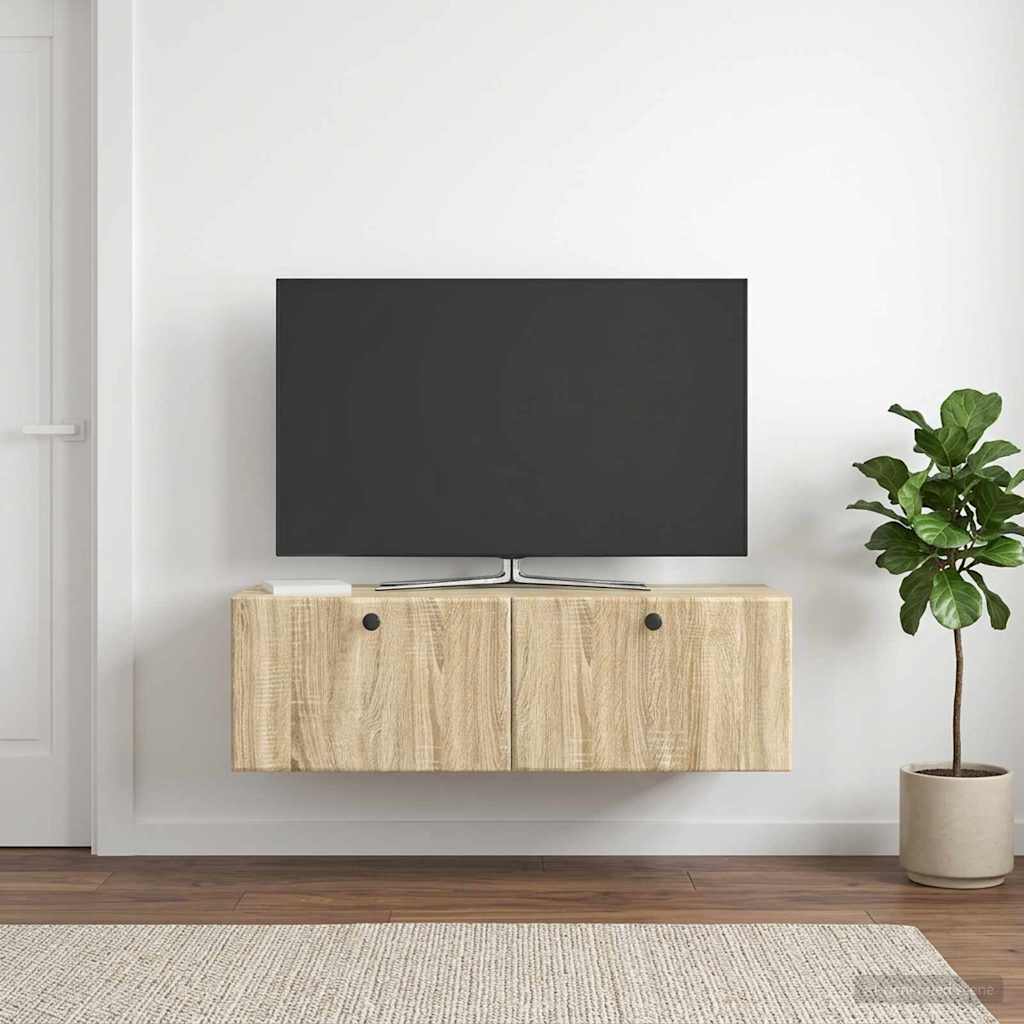 vidaXL Wall-Mounted TV Cabinet 98 x 41 x 30 cm Sonoma Oak