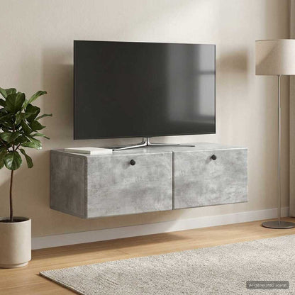 vidaXL Wall-Mounted TV Cabinet 98 x 41 x 30 cm Concrete Grey
