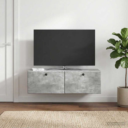 vidaXL Wall-Mounted TV Cabinet 98 x 41 x 30 cm Concrete Grey