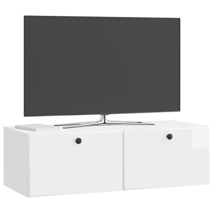 vidaXL Wall-Mounted TV Cabinet 98 x 41 x 30 cm High Gloss White