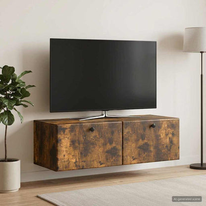 vidaXL Wall-Mounted TV Cabinet 98 x 41 x 30 cm Smoked Oak