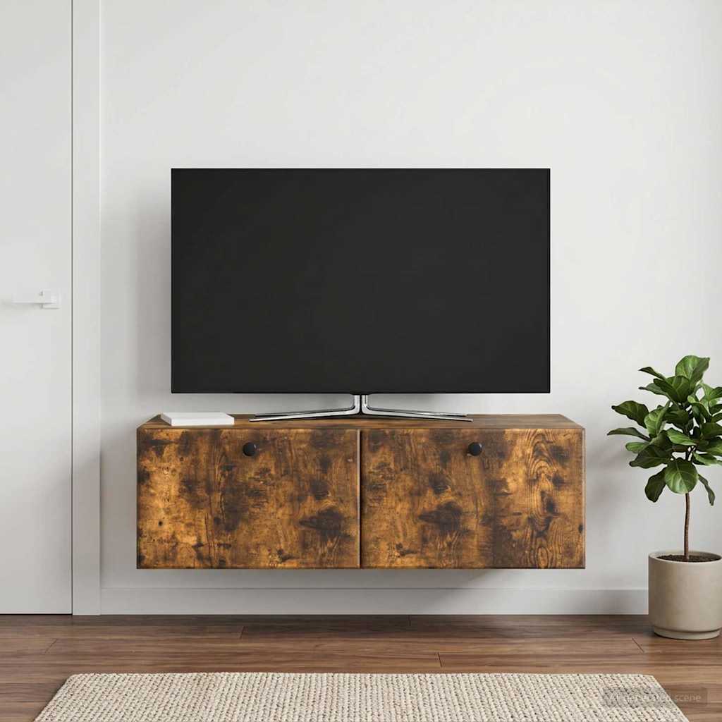 vidaXL Wall-Mounted TV Cabinet 98 x 41 x 30 cm Smoked Oak