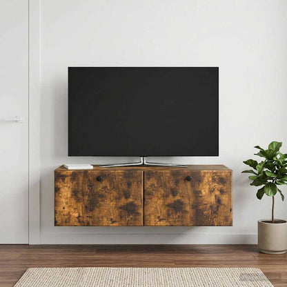 vidaXL Wall-Mounted TV Cabinet 98 x 41 x 30 cm Smoked Oak