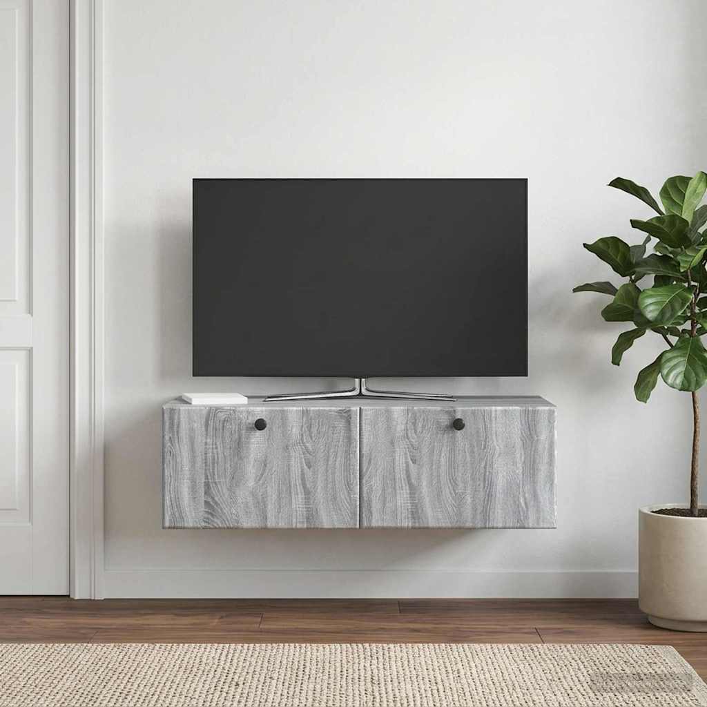 vidaXL Wall-Mounted TV Cabinet 98 x 41 x 30 cm Grey Sonoma