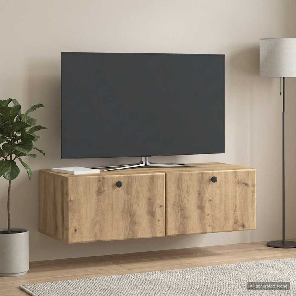vidaXL Wall-Mounted TV Cabinet 98 x 41 x 30 cm Artisan Oak