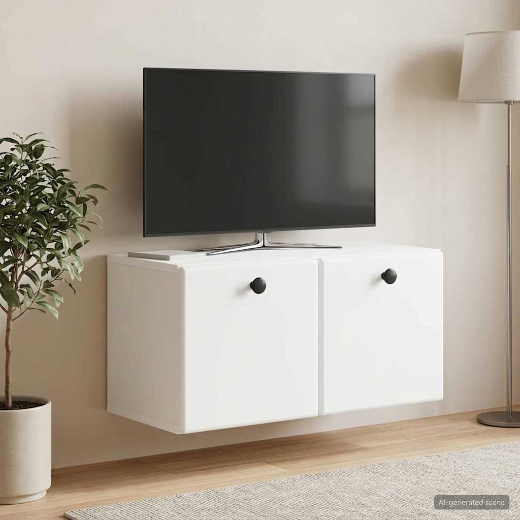 vidaXL Wall-Mounted TV Cabinet 59.5 x 31 x 30 cm White Engineered Wood