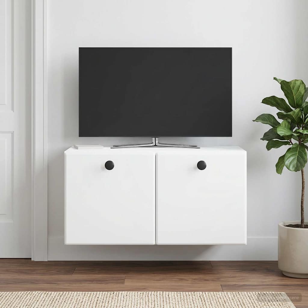 vidaXL Wall-Mounted TV Cabinet 59.5 x 31 x 30 cm White Engineered Wood