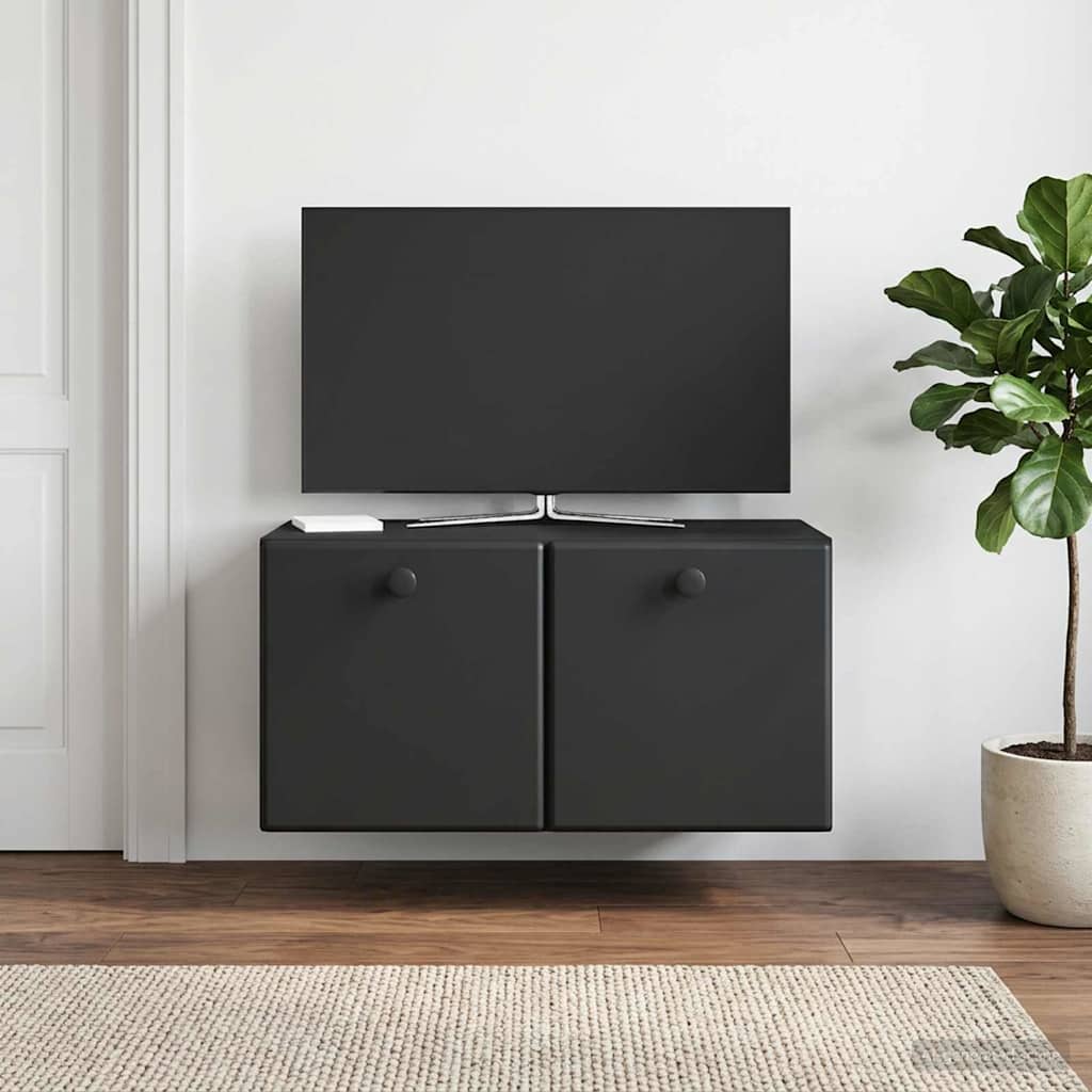 vidaXL Wall-Mounted TV Cabinet 59.5 x 31 x 30 cm Black Engineered Wood