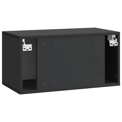 vidaXL Wall-Mounted TV Cabinet 59.5 x 31 x 30 cm Black Engineered Wood