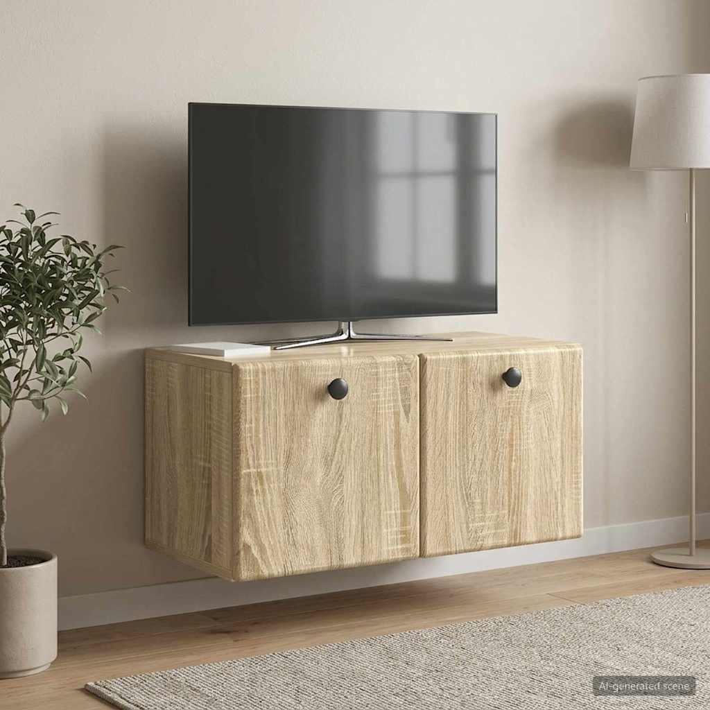 vidaXL Wall-Mounted TV Cabinet 59.5 x 31 x 30 cm Sonoma Oak