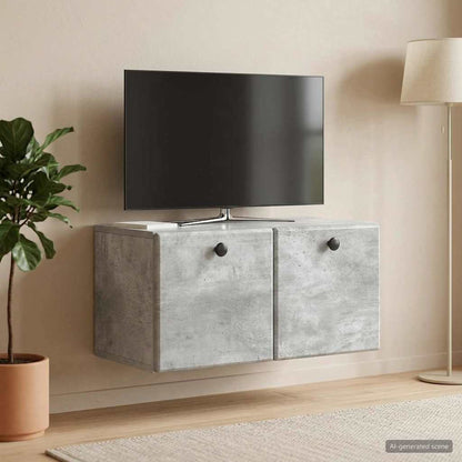 vidaXL Wall-Mounted TV Cabinet 59.5 x 31 x 30 cm Concrete Grey