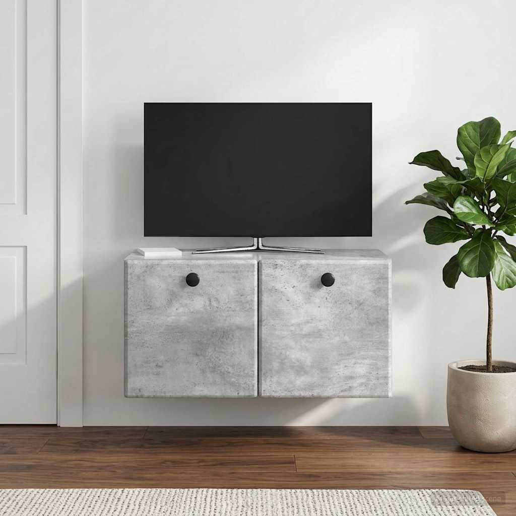 vidaXL Wall-Mounted TV Cabinet 59.5 x 31 x 30 cm Concrete Grey