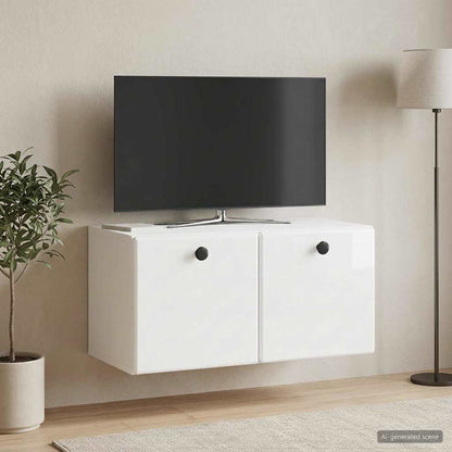 vidaXL Wall-Mounted TV Cabinet 59.5 x 31 x 30 cm High Gloss White