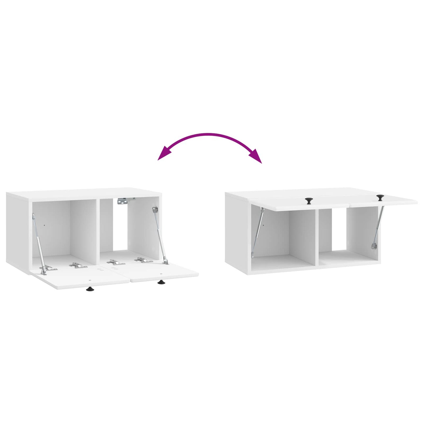 vidaXL Wall-Mounted TV Cabinet 59.5 x 31 x 30 cm High Gloss White
