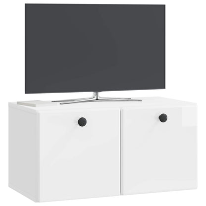 vidaXL Wall-Mounted TV Cabinet 59.5 x 31 x 30 cm High Gloss White