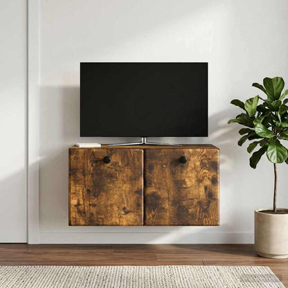 vidaXL Wall-Mounted TV Cabinet 59.5 x 31 x 30 cm Smoked Oak
