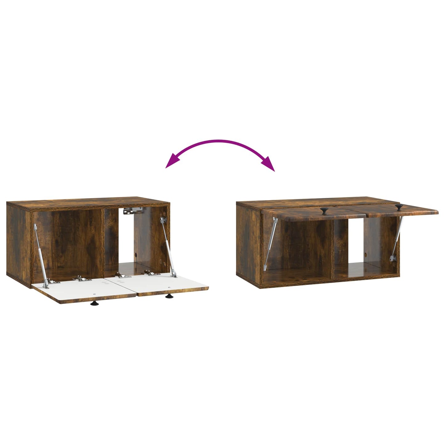 vidaXL Wall-Mounted TV Cabinet 59.5 x 31 x 30 cm Smoked Oak